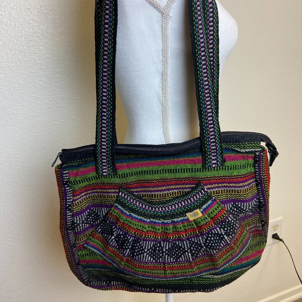 Pinzon Artisan Shoulder Bag Purse Multi Color Woven Hobo